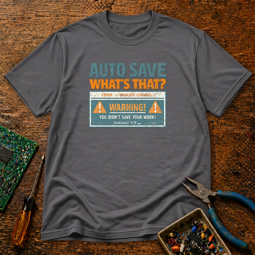 Auto Save What's That Retro Tech T-Shirt