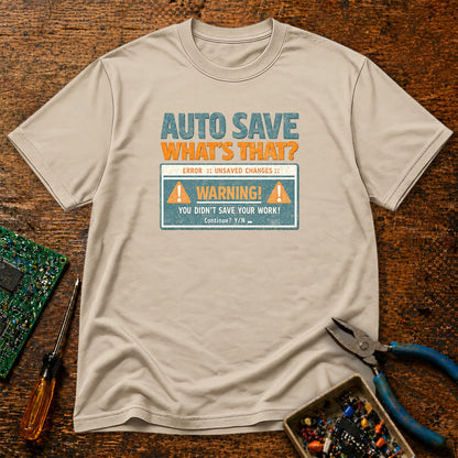 Auto Save What's That Retro Tech T-Shirt